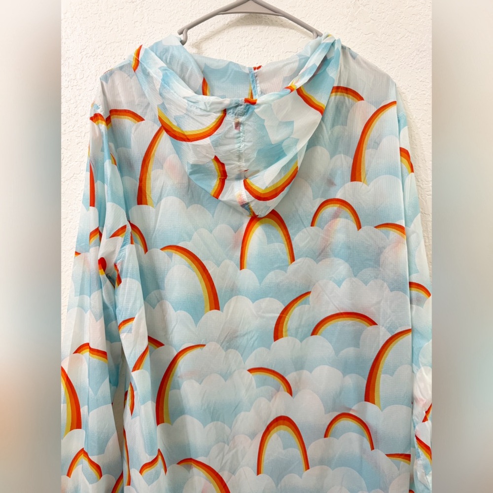 Modcloth Mind At Breeze Windbreaker Rainbow Rain Jacket - XL - Picture 6 of 9
